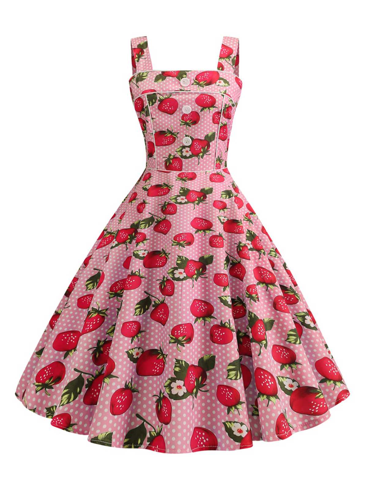 find-the-right-robe-sans-manches-a-pois-et-fraises-des-annees-1950-on-sale_0.jpg