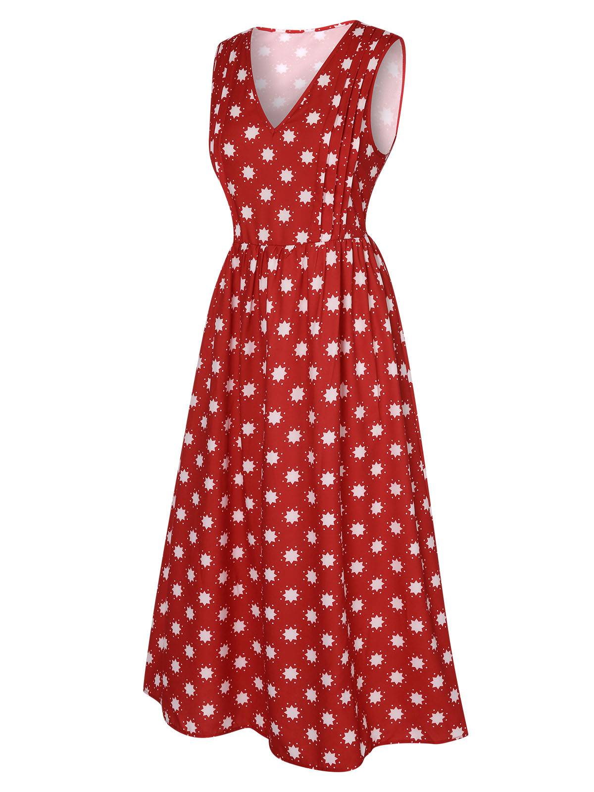 authentic-robe-rouge-a-fleurs-des-annees-40-sans-manches-col-en-v-hot-on-sale_2.jpg