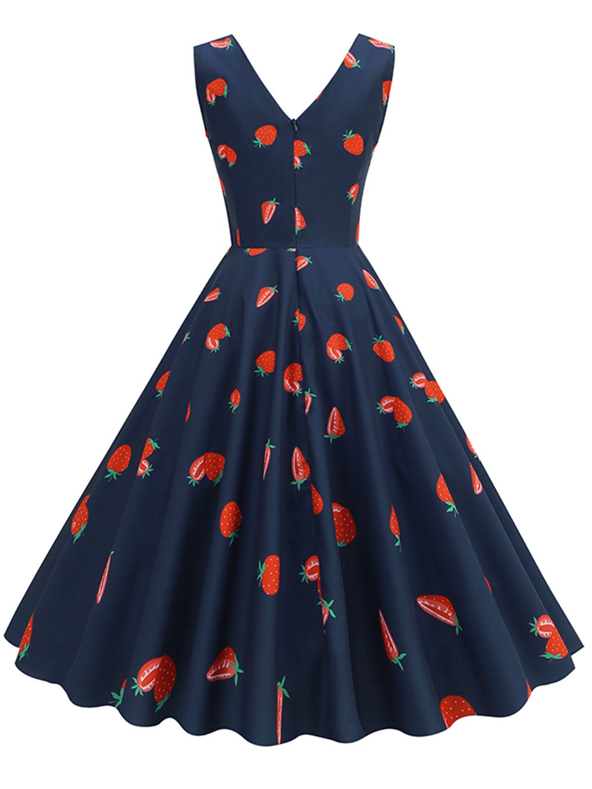 the-one-place-to-buy-robe-sans-manches-a-imprime-marguerites-et-fraises-des-annees-1950-sale_1.jpg