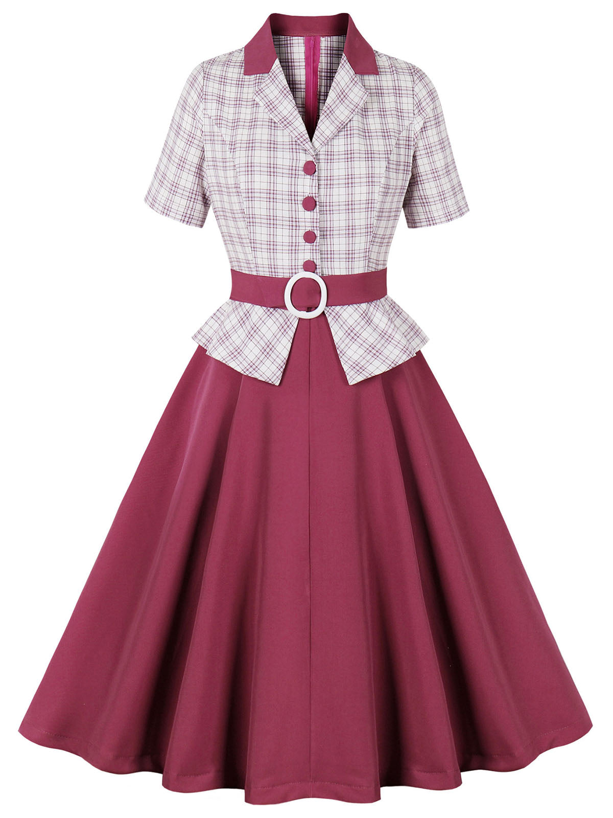 lets-buy-robe-ceinturee-a-carreaux-glen-rose-fonce-des-annees-1950-online-sale_0.jpg